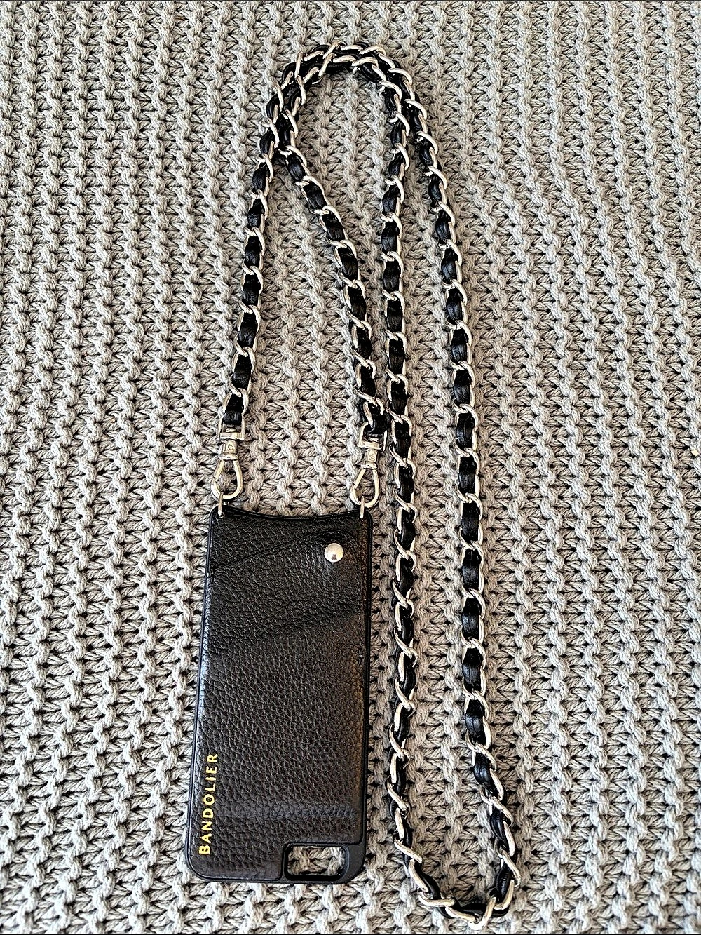 Bandolier Emma Crossbody Phone Case Black Chain Crossbody Pouch